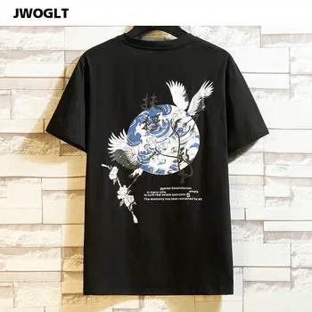 Summer New Streetwear Japanese Harajuku Mens T Shirts O-Neck Short Sleeve Casual Fashion Crane Printed Black White Tops Tees 5XL
Summer New Streetwear Japanese Harajuku Mens T Shirts O-Neck Short Sleeve Casual Fashion Crane Printed Black White Tops Tees 5XL
