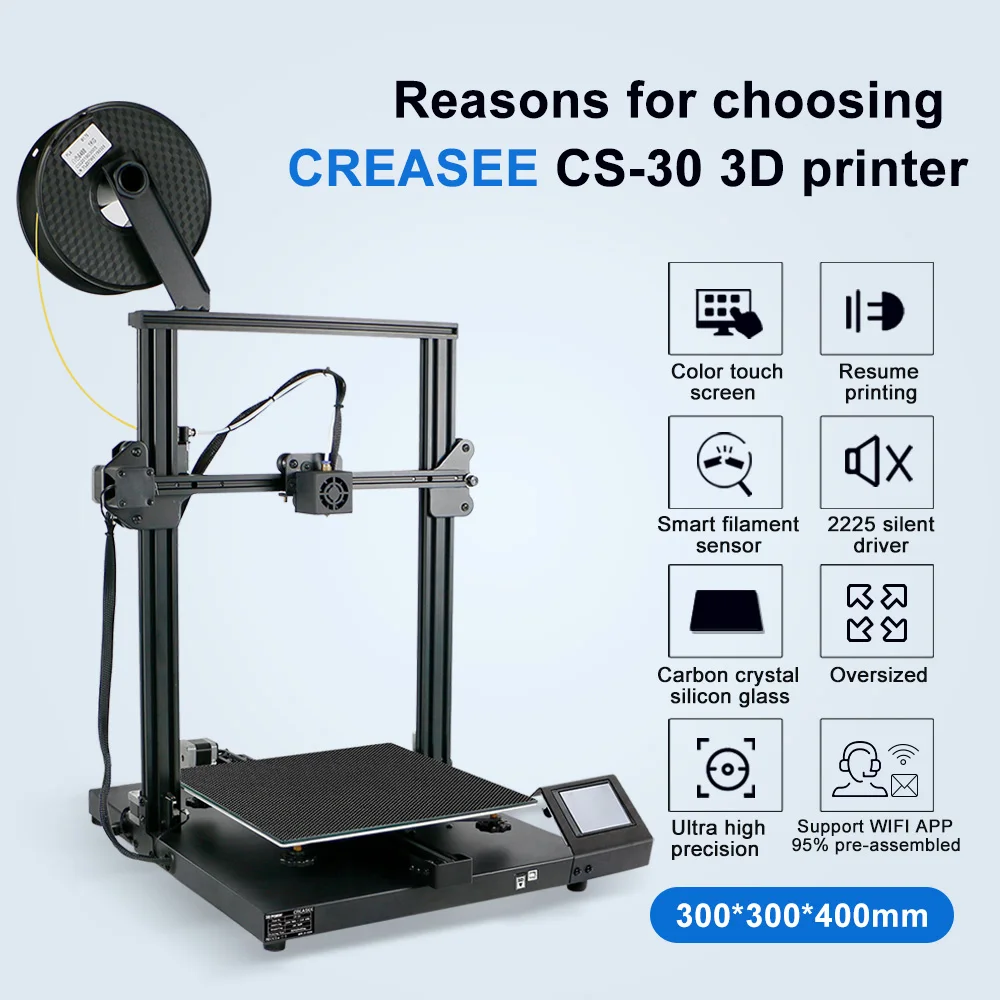 CREASEE CS30 Новый 3D принтер 300x300 большой домашний размер печать DIY Набор 3 5 дюймов