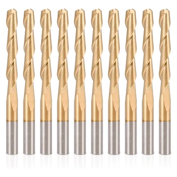 10Pcs CNC Router Bits 1/8 End Mill Spiral Titanium Coated 2 Flute Milling Cutter for MDF Acrylic Wood PVC Hardwood
10Pcs CNC Router Bits 1/8 End Mill Spiral Titanium Coated 2 Flute Milling Cutter for MDF Acrylic Wood PVC Hardwood