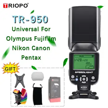 

Triopo TR-950 Flash Light Speedlite Universal For Fujifilm Olympus Nikon Canon 650D 550D 450D 1100D 60D 7D 5D DSLR Cameras