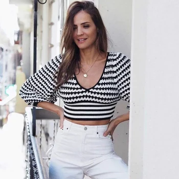 Female pollover sweater jumper women clothes sriped causal soft sweater autumn winter warm Knitted sweater crop top outfit 
Female pollover sweater jumper women clothes sriped causal soft sweater autumn winter warm Knitted sweater crop top outfit