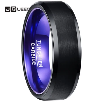 JQUEEN 8mm Width Tungsten Carbide Ring Black Flat Frosted Surface Blue Purple Inner Ring Man's Classic Vinatge Ring Comfort Fit
JQUEEN 8mm Width Tungsten Carbide Ring Black Flat Frosted Surface Blue Purple Inner Ring Man's Classic Vinatge Ring Comfort Fit