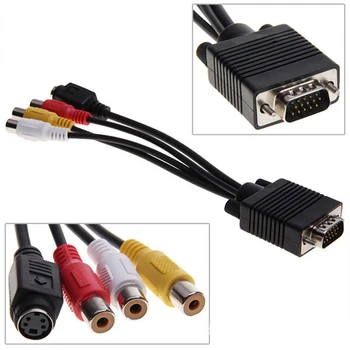 VGA to S Video 3 RCA Female Converter Composite AV TV Out Adapter Cable for PC Laptop Tablet Notebook Video Cord
VGA to S Video 3 RCA Female Converter Composite AV TV Out Adapter Cable for PC Laptop Tablet Notebook Video Cord