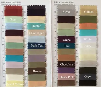 small pieces of Chiffon fabrics for ( please tell me color number .we will just sent one piece of the color you like (3-5 cm))
small pieces of Chiffon fabrics for ( please tell me color number .we will just sent one piece of the color you like (3-5 cm))