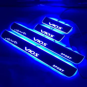 Acrylic door sill plate strip with led decorative welcome light moving door scuff for toyota vios 2008-19 
Acrylic door sill plate strip with led decorative welcome light moving door scuff for toyota vios 2008-19