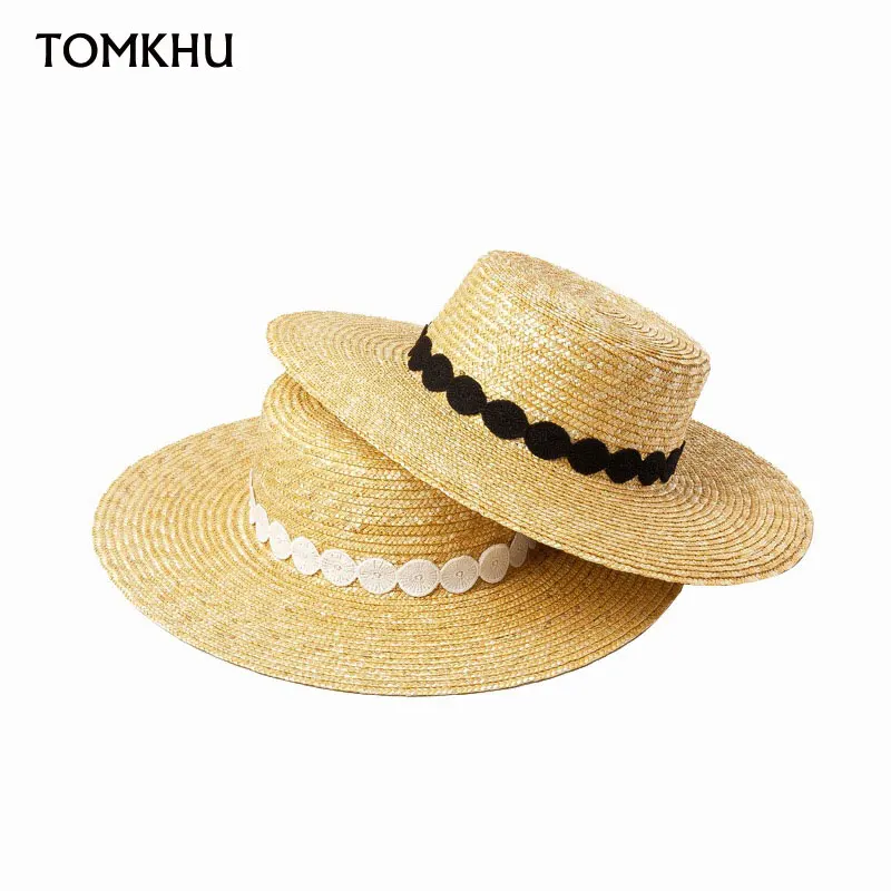 Modern 2021 New Flat Top Black White Lace Ribbon Summer Sun Visor Hat Fashion Straw Hat Elegant Lady Wide Brim Panama Beach Hat
Modern 2021 New Flat Top Black White Lace Ribbon Summer Sun Visor Hat Fashion Straw Hat Elegant Lady Wide Brim Panama Beach Hat