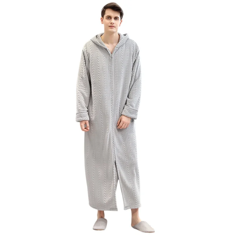 Autumn Winter Couple Nightgown Couple Plus Size Thick Solid Color Loose Zipper Flanner Bathrobe Velvet Nightgown
Autumn Winter Couple Nightgown Couple Plus Size Thick Solid Color Loose Zipper Flanner Bathrobe Velvet Nightgown