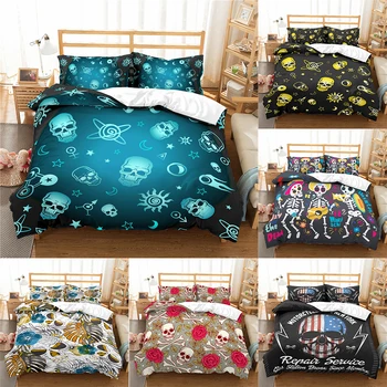 Fashion 3D Skull Bedding Set Digital Print Duvet Cover Pillowcase 2/3Pcs Bed Set Quilt cover Single/Twin/Queen/King Size
Fashion 3D Skull Bedding Set Digital Print Duvet Cover Pillowcase 2/3Pcs Bed Set Quilt cover Single/Twin/Queen/King Size