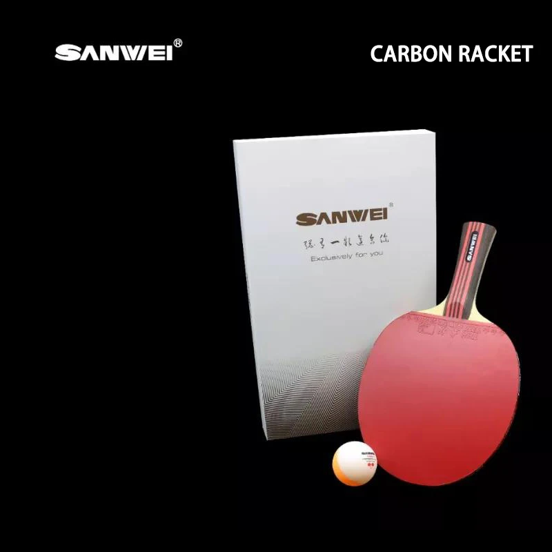 SANWEI Carbon Fiber ITTF Approved High Quality Table Tennis Racket/ ping pong Racket Send Cover case
SANWEI Carbon Fiber ITTF Approved High Quality Table Tennis Racket/ ping pong Racket Send Cover case
