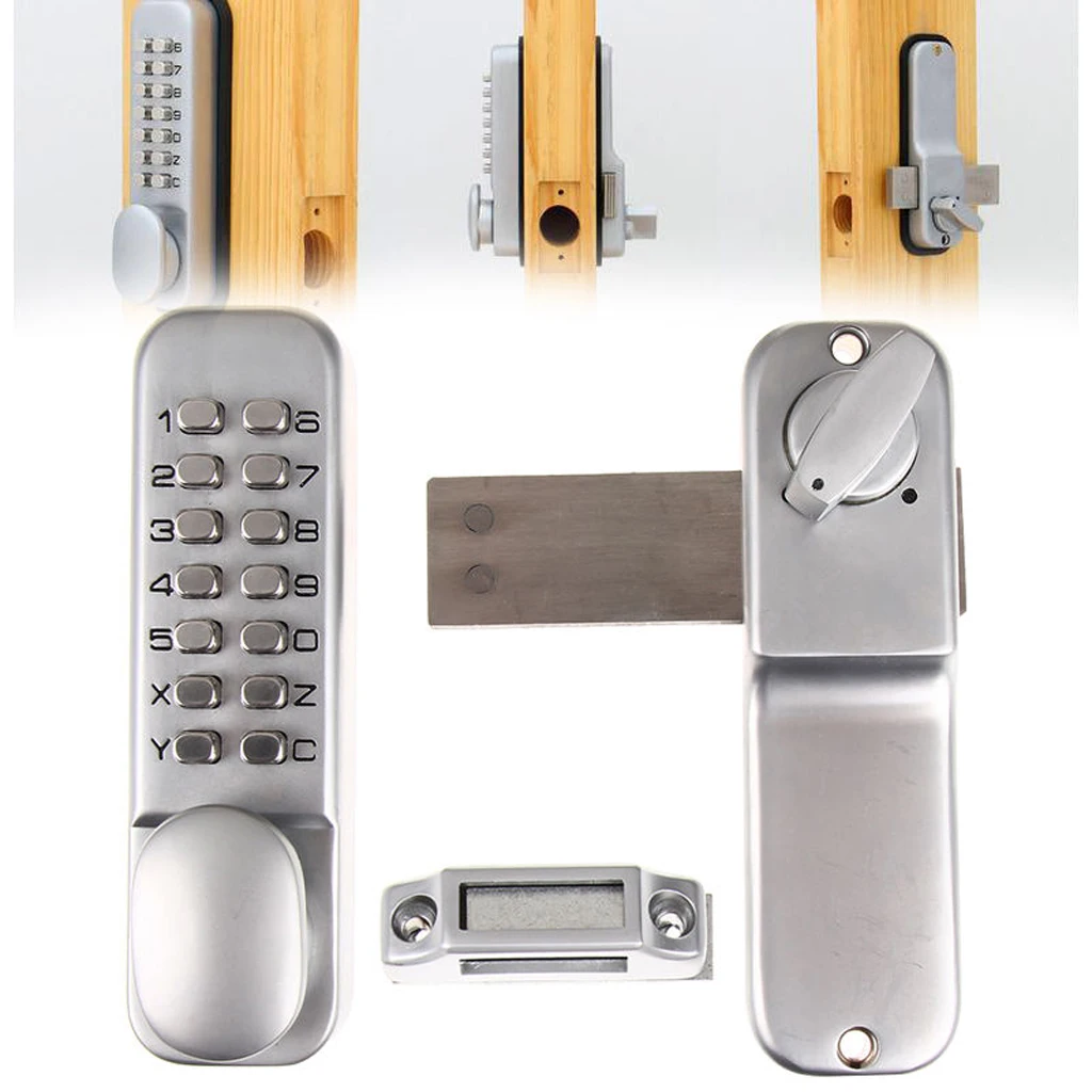 Digital Push Button Door Lock Key Pad Code Combination Access Mechanical Home Interior Latch Bolt Locker Digital Push Button Door Lock Key Pad Code Combination Access Mechanical Home Interior Latch Bolt Locker