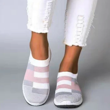 Women Air Mesh Vulcanized Sneakers Sock Shoes Round Toe Striped Slip on Soft Casual Sport Female Ladies Shoes Zapatos De Mujer
Women Air Mesh Vulcanized Sneakers Sock Shoes Round Toe Striped Slip on Soft Casual Sport Female Ladies Shoes Zapatos De Mujer