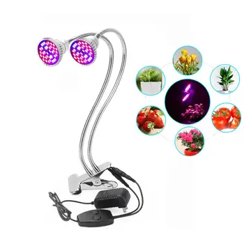 Dual Head 72W Led Grow Light Full Spectrum UV IR Fitolampy Phytolamp Desktop Light For Plants Indoor Greenhouse Flower Seed Grow 
Dual Head 72W Led Grow Light Full Spectrum UV IR Fitolampy Phytolamp Desktop Light For Plants Indoor Greenhouse Flower Seed Grow