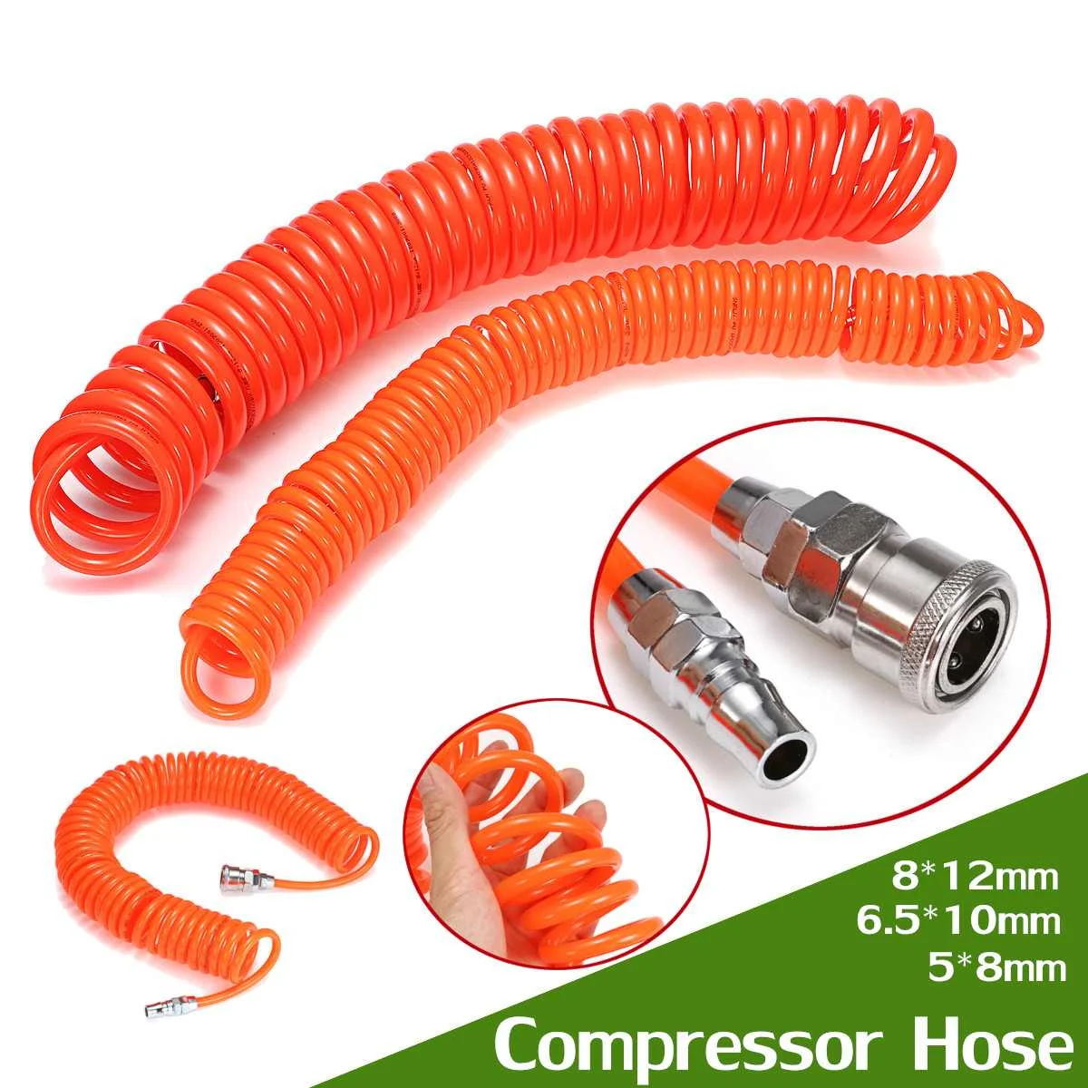3 Sizes 9M PU Telescopic Hose Spring Air Pipe Air Compressor Spiral Duct Fittings Quick Connector Air Pump High Pressure Tube
3 Sizes 9M PU Telescopic Hose Spring Air Pipe Air Compressor Spiral Duct Fittings Quick Connector Air Pump High Pressure Tube