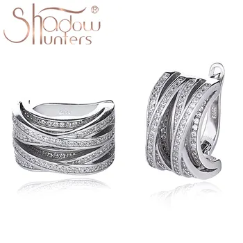 SHADOWHUNTERS Genuine 925 Sterling Silver Round Stud Earrings With Clear CZ For Women High Quality Fine Jewelry Making
SHADOWHUNTERS Genuine 925 Sterling Silver Round Stud Earrings With Clear CZ For Women High Quality Fine Jewelry Making