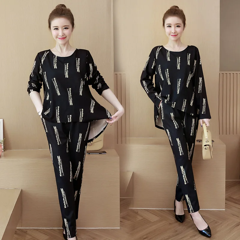 Autumn Korean-style Fashion Printed Casual Two-Piece Set Loose-Fit Slimming Large Size Fat Mm Sports WOMEN'S Suit Fashion
Autumn Korean-style Fashion Printed Casual Two-Piece Set Loose-Fit Slimming Large Size Fat Mm Sports WOMEN'S Suit Fashion