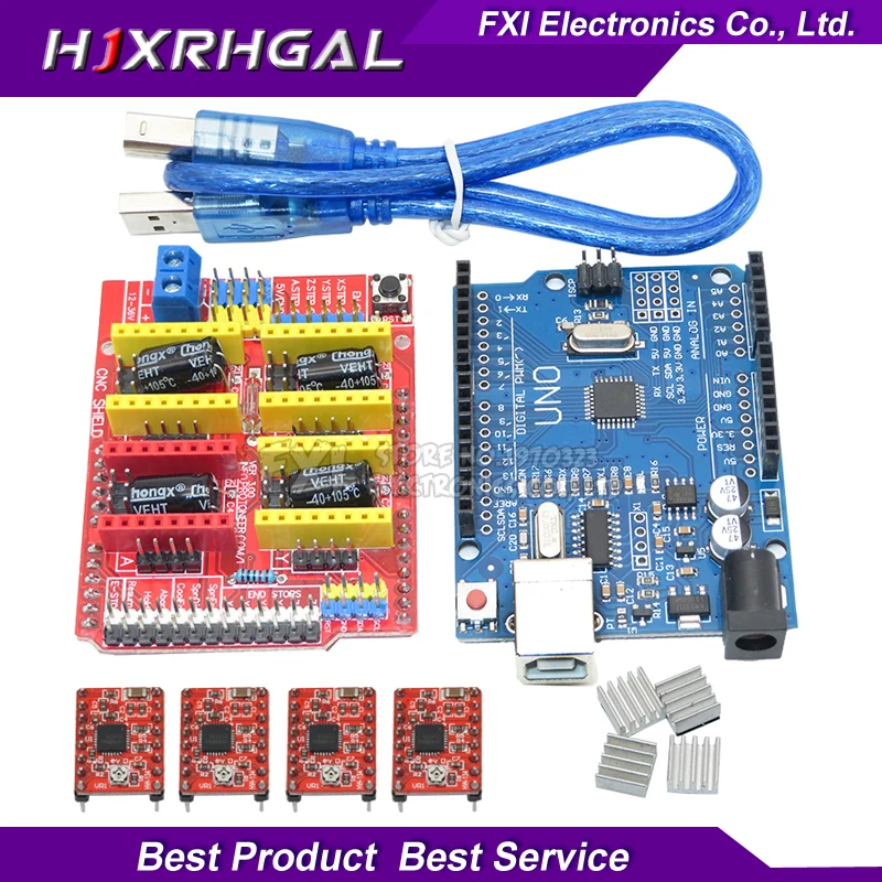 4pcs DRV8825 driver expansion board+ cnc shield V3 engraving machine 3D Printe for Arduino UNO R3 with USB cable
4pcs DRV8825 driver expansion board+ cnc shield V3 engraving machine 3D Printe for Arduino UNO R3 with USB cable