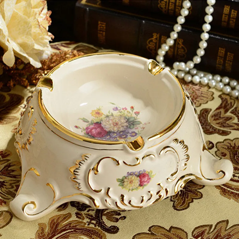 European Ceramic Creative Ashtray High-end Round Ashtray For Home Accessories A Receptacle For Tobacco Ash And Cigarette Butt
European Ceramic Creative Ashtray High-end Round Ashtray For Home Accessories A Receptacle For Tobacco Ash And Cigarette Butt