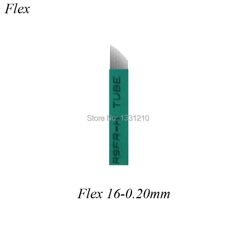 

Microblading Needles 16 Pins Green Microblading Needles Blades Lamina Agulha Sobrancelha Tebori Microblade