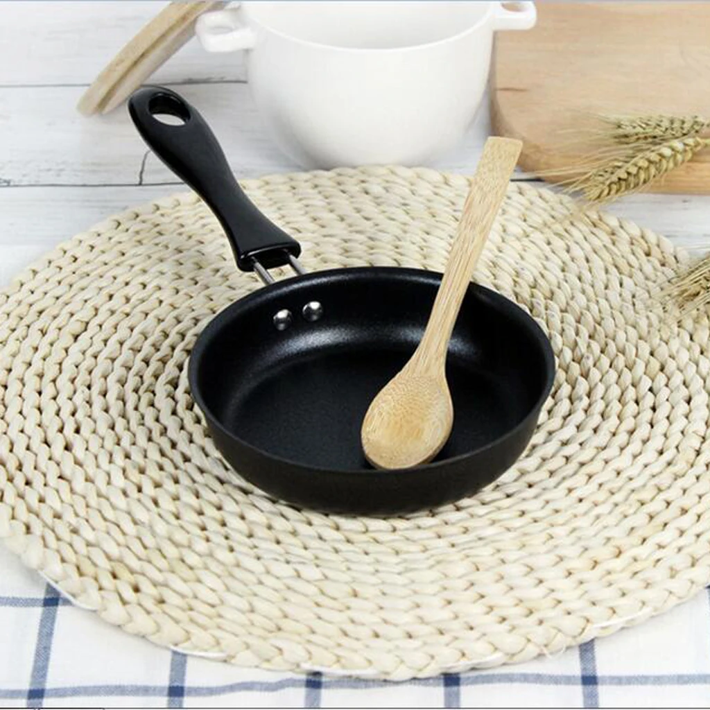 12cm Non Stick Pan Black Small Iron Frying Pan Round Egg Pan Egg Fry Skillet Scratch Resistant Kitchen Cookware 12cm Non Stick Pan Black Small Iron Frying Pan Round Egg Pan Egg Fry Skillet Scratch Resistant Kitchen Cookware