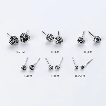 925 Sterling Silver Vintage Ethnic Style Stud Earrings for Women Fashion Thai Silver Mini Rope Knot Earing Jewellery Accessories
925 Sterling Silver Vintage Ethnic Style Stud Earrings for Women Fashion Thai Silver Mini Rope Knot Earing Jewellery Accessories