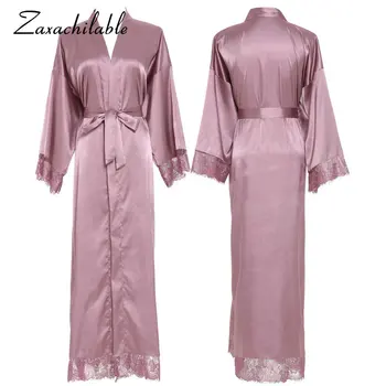 Zaxachilable 2019 New Silk Satin Lace Robes Bridesmaid Bride Robes Wedding Long Robe Bathrobe Womens Robe White
Zaxachilable 2019 New Silk Satin Lace Robes Bridesmaid Bride Robes Wedding Long Robe Bathrobe Womens Robe White