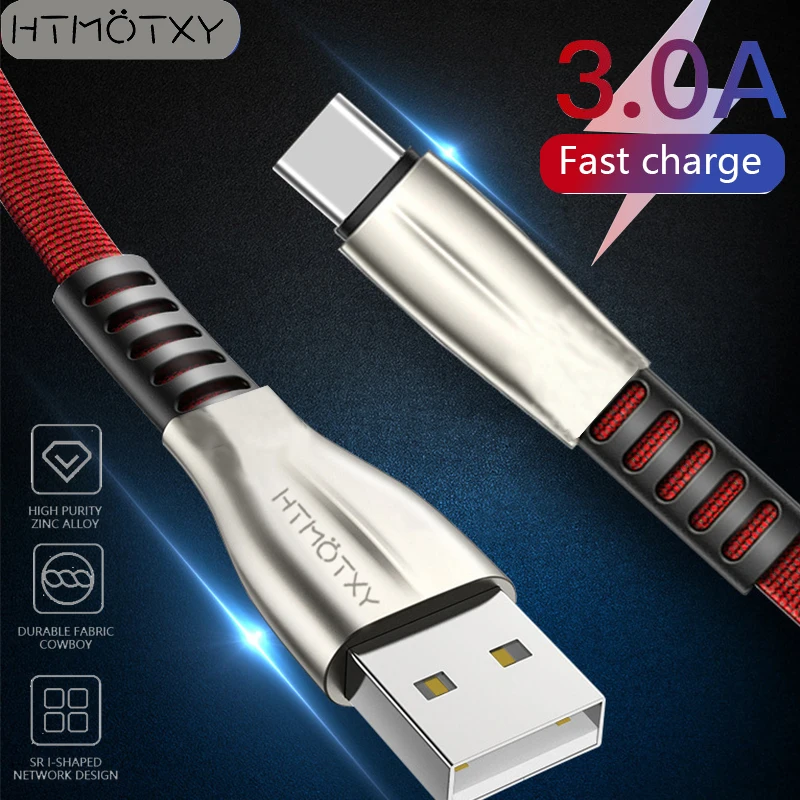 

HTMOTXY 3A For Huawei P30 P20 Pro Micro USB Type C Cable For Samsung Xiaomi Redmi Oneplus Fast Charging Cord Mobile Phone Cables