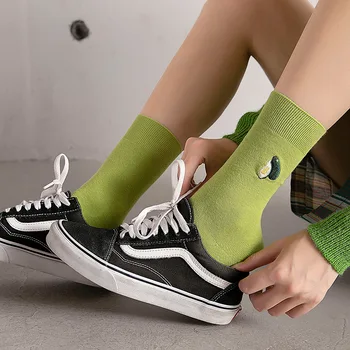 Spring Cotton Soft Embroidery Avocado Socks Cartoon Cute Green College Girl Medium Socks
Spring Cotton Soft Embroidery Avocado Socks Cartoon Cute Green College Girl Medium Socks