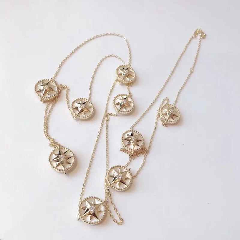 Solid 925 Sterling Silver Round Shell Long Necklace Crystal Star Compass Charm 90CM Chain Compass Women Wedding Vents Jewelry
Solid 925 Sterling Silver Round Shell Long Necklace Crystal Star Compass Charm 90CM Chain Compass Women Wedding Vents Jewelry