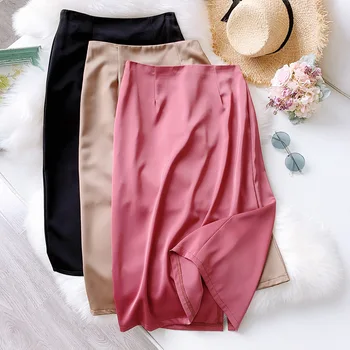 Elegant Silk Satin Skirt Women 2020 Summer Female High Waist Midi Skirt Autumn Long Straight Office Work Skirts High Quality
Elegant Silk Satin Skirt Women 2020 Summer Female High Waist Midi Skirt Autumn Long Straight Office Work Skirts High Quality