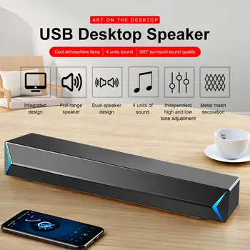 Computer Speaker Portable Durable Desktop Subwoofer Computer Audio Sound Bar Speaker Music Player Bass Surround Sound Box
Computer Speaker Portable Durable Desktop Subwoofer Computer Audio Sound Bar Speaker Music Player Bass Surround Sound Box