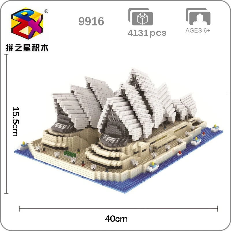 World Architecture Sydney Opera House 3D Modle DIY 4131pcs Mini Small Blocks Bricks Diamond Building Toy for Children no Box
World Architecture Sydney Opera House 3D Modle DIY 4131pcs Mini Small Blocks Bricks Diamond Building Toy for Children no Box