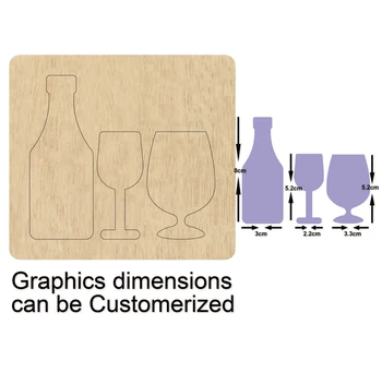 Wine Bottle and Glass For Decorative Scrapbook Card Making Suitable for Common Die Cutting Machines on the Market
Wine Bottle and Glass For Decorative Scrapbook Card Making Suitable for Common Die Cutting Machines on the Market