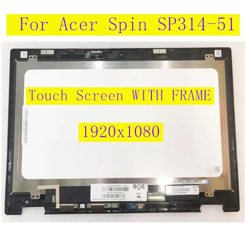 

14.0" For Acer Spin SP314-51 spin 3 series Laptop Lcd Touch Screen Assembly Digitizer Tested Grade A+ 1920x1080