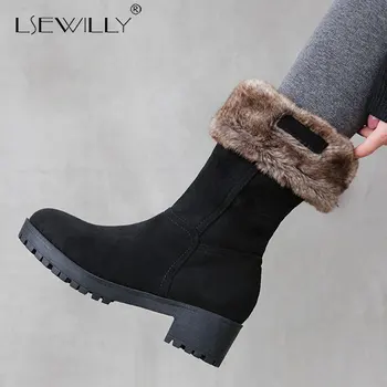 Lsewilly 2020 Russia warm thick fur winter snow boots women flock round toe square heel platform shoes fashion ankle boots women 
Lsewilly 2020 Russia warm thick fur winter snow boots women flock round toe square heel platform shoes fashion ankle boots women