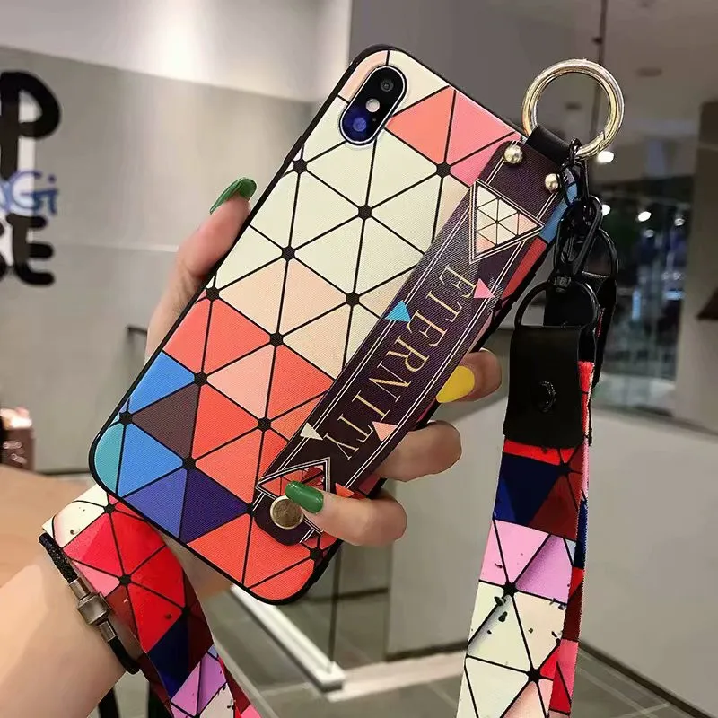 JAMULAR Geometric Phone Holder Case For iPhone 7 X XS MAX XR 6 6s 8 Plus Soft TPU Neck Wrist Strap Lanyard Back Cover Stand Capa
JAMULAR Geometric Phone Holder Case For iPhone 7 X XS MAX XR 6 6s 8 Plus Soft TPU Neck Wrist Strap Lanyard Back Cover Stand Capa