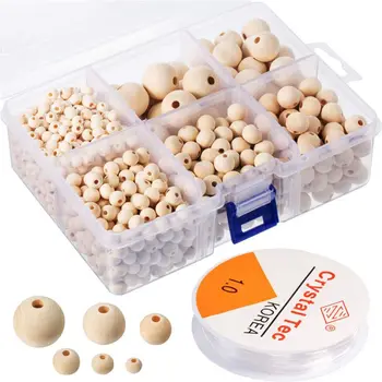 1105Pcs 6 Sizes Wooden Beads Natural Round Wood Beads Set with 1 Roll Crystal Elastic Line for DIY Jewelry Craft Making
1105Pcs 6 Sizes Wooden Beads Natural Round Wood Beads Set with 1 Roll Crystal Elastic Line for DIY Jewelry Craft Making