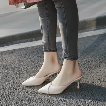 MXHY2019 new summer new Korean version of the wild solid color pointed high-heeled sandals female wild Baotou half sandals
MXHY2019 new summer new Korean version of the wild solid color pointed high-heeled sandals female wild Baotou half sandals