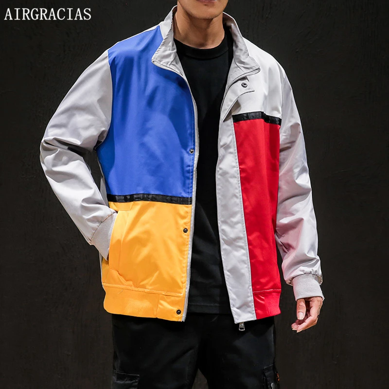 AIRGRACIAS Jacket Men Autumn High Quality patchwork color Jackets 2019 Mens Oversize Outerwear Male Streetwear Clothes M-5XL
AIRGRACIAS Jacket Men Autumn High Quality patchwork color Jackets 2019 Mens Oversize Outerwear Male Streetwear Clothes M-5XL