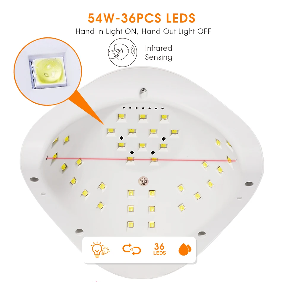 ROHWXY SUN X5 Plus уф светодиодные лампа для ногтей сушилка 54W/48W/36W лед маникюра гель