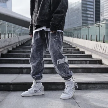 Spring couple tide corduroy beam trousers splash ink printing hip hop loose tooling men's pants 
Spring couple tide corduroy beam trousers splash ink printing hip hop loose tooling men's pants