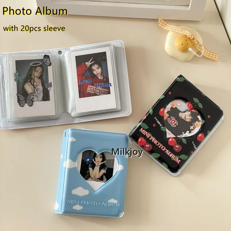Фото Kawaii Cherry Photocards Holder Kpop Style Idol Photo Album with 20pcs Sleeves Storage Postcards Collect Book Organizer | Канцтовары для