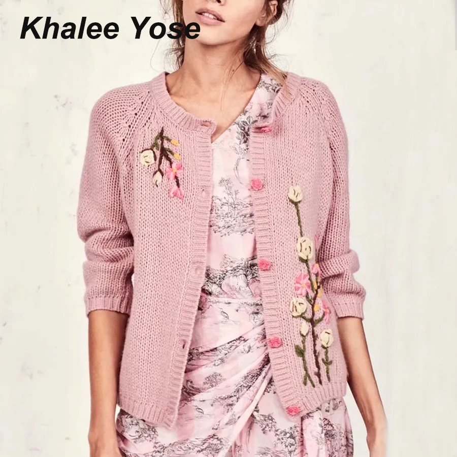 KHALEE YOSE Flowers Embroirdered Sweaters Cardigan Autumn Mohair Chic Long Sleeve Sweater Button Front Knit Cardigan Women 2019
KHALEE YOSE Flowers Embroirdered Sweaters Cardigan Autumn Mohair Chic Long Sleeve Sweater Button Front Knit Cardigan Women 2019