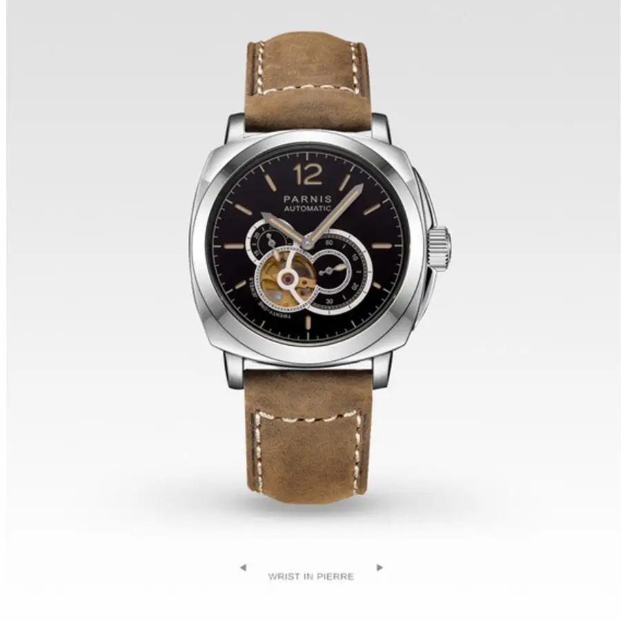 2017 Latest Mens Automatic Skeleton Watch Parnis 44mm Men's Mechanical Watches 21 Jewels Luminous 100M Waterproof Swim Watch Men
2017 Latest Mens Automatic Skeleton Watch Parnis 44mm Men's Mechanical Watches 21 Jewels Luminous 100M Waterproof Swim Watch Men
