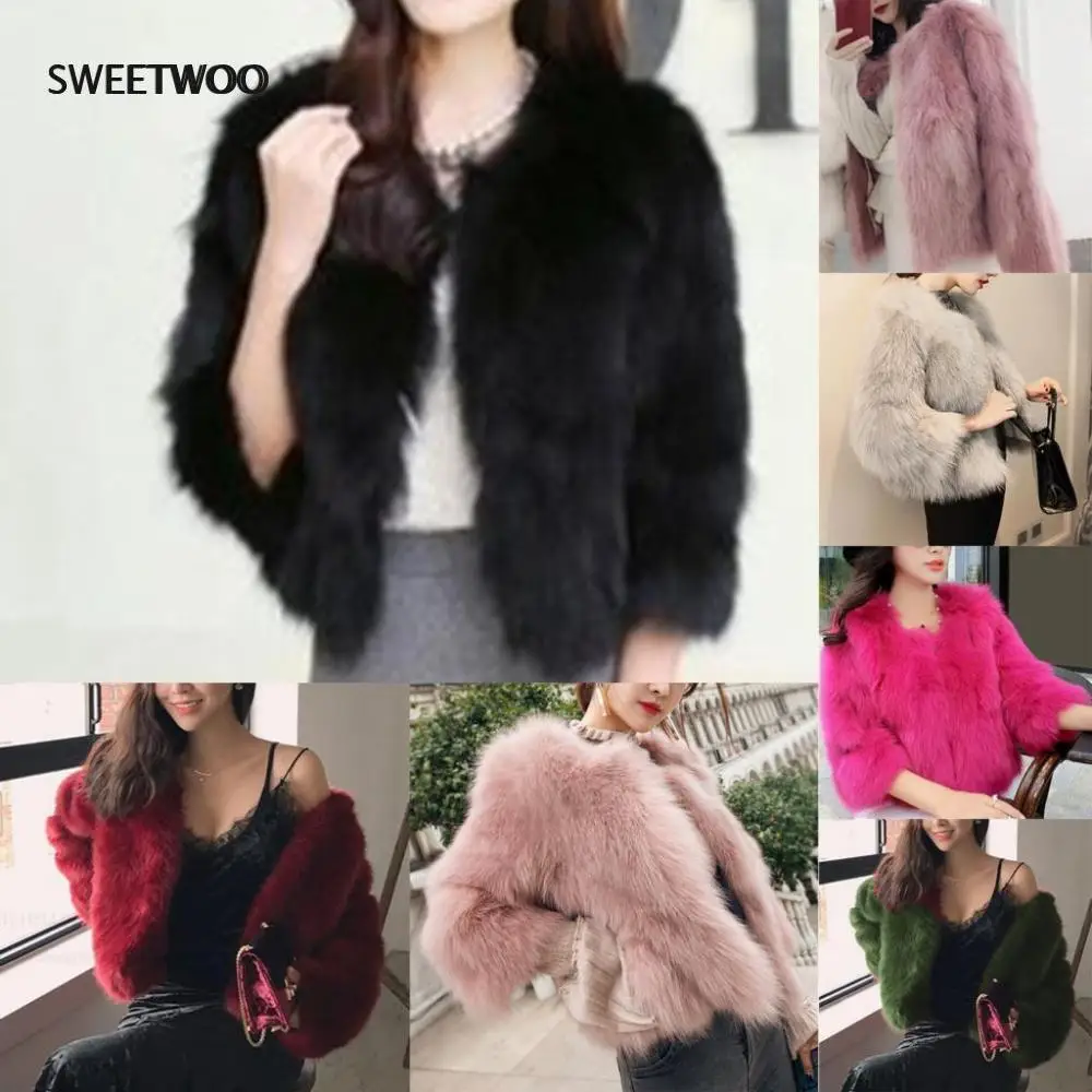 Thick Warm Fur Coat Winter Fashion O-Neck Faux Fur Jacket Fluffy Solid Color Elegant Plush Fur Coats Outerwear 2022
Thick Warm Fur Coat Winter Fashion O-Neck Faux Fur Jacket Fluffy Solid Color Elegant Plush Fur Coats Outerwear 2022