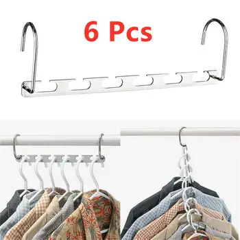 6pcs Clothes Hangers Multi-Purpose Closet Bar Wardrobe Coat Hanger Silver Clothes Organizer Space Saving Hanging Rack With Hook
6pcs Clothes Hangers Multi-Purpose Closet Bar Wardrobe Coat Hanger Silver Clothes Organizer Space Saving Hanging Rack With Hook