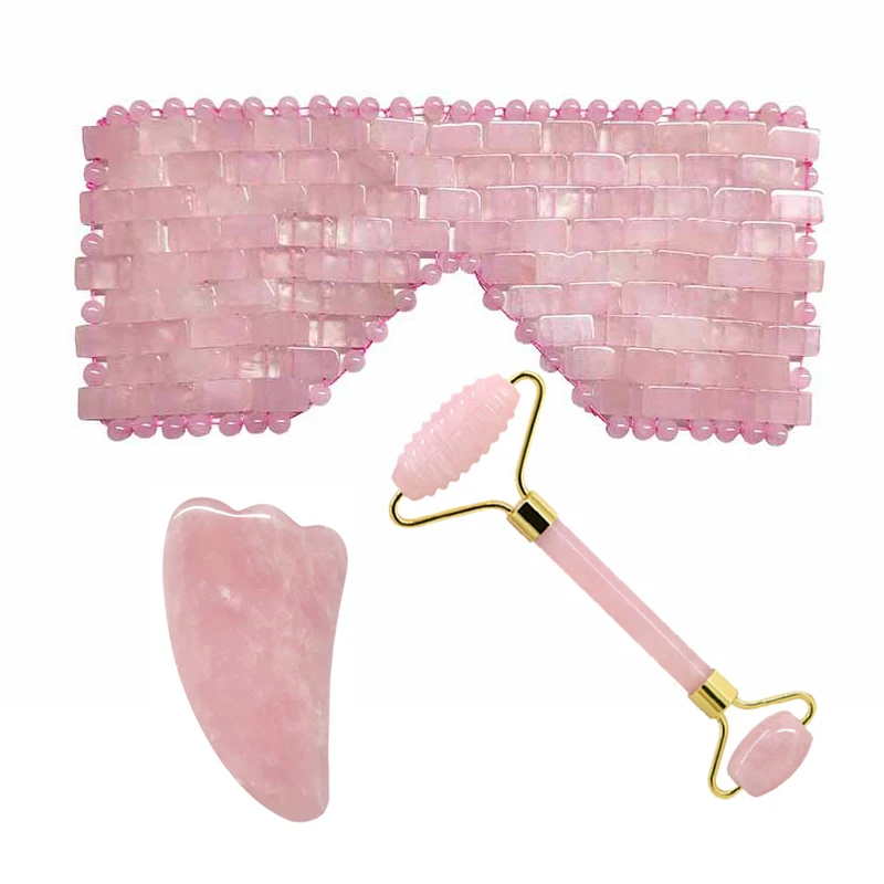 Natural Rose Quartz Jade Eye Mask Guasha Board Face Massage Roller Set Crystal Stone Cold Therapy Sleep Eye Cover Massage Tool
Natural Rose Quartz Jade Eye Mask Guasha Board Face Massage Roller Set Crystal Stone Cold Therapy Sleep Eye Cover Massage Tool