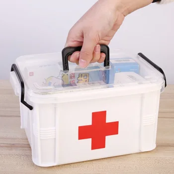 Medicine Box Household Portable Large Drug Storage Box Pill Case Multi-layer Drug Storage Box Supplies PP Plastic 
Medicine Box Household Portable Large Drug Storage Box Pill Case Multi-layer Drug Storage Box Supplies PP Plastic