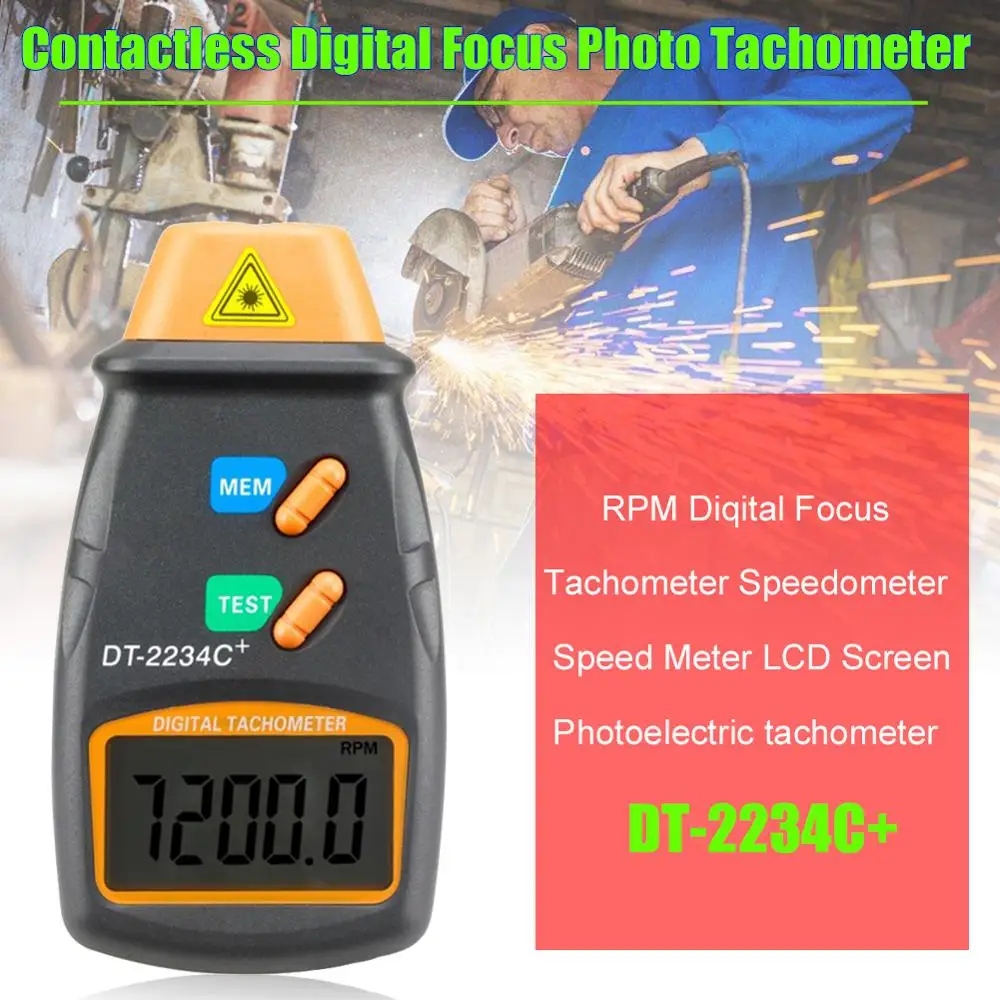 New Develop Mini Contactless Digital Focus Photo Tachometer RPM Digital Focus Tachometer Speedometer Speed Meter LCD CSV
New Develop Mini Contactless Digital Focus Photo Tachometer RPM Digital Focus Tachometer Speedometer Speed Meter LCD CSV
