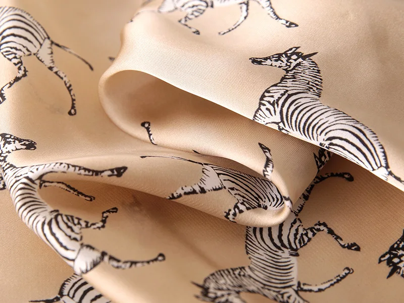 Luxury Silk Plaid Scarf - Soft Satin Neck Tie Hair Band for Women