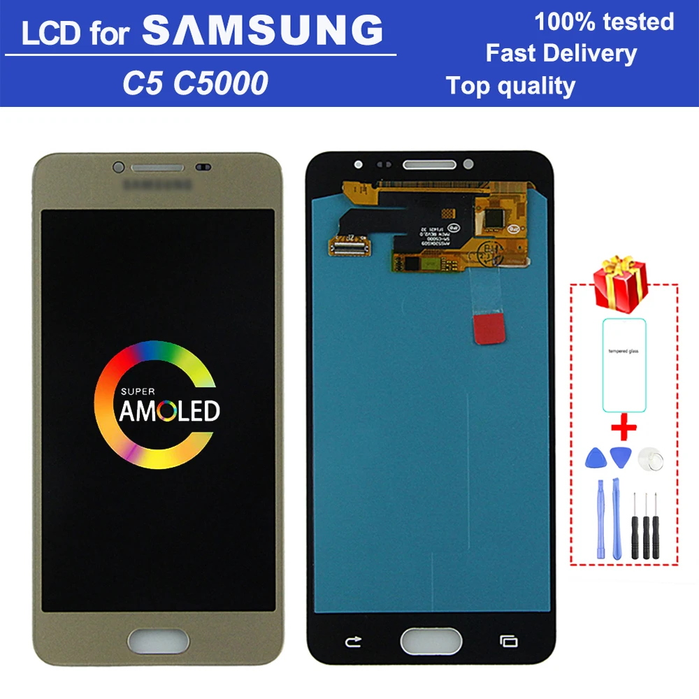 100% tested 5.2" Super AMOLED LCD monitor for Samsung Galaxy C5 C5000 LCD display touch screen Replacement digitizer assembly
100% tested 5.2" Super AMOLED LCD monitor for Samsung Galaxy C5 C5000 LCD display touch screen Replacement digitizer assembly